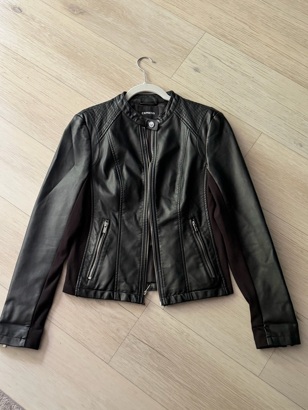 Express faux leather moto jacket